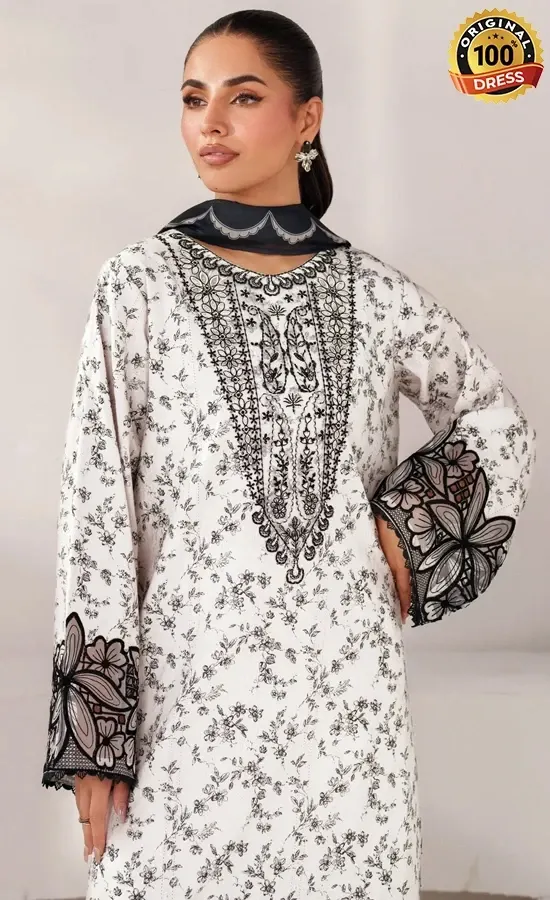 Jazmin Embroidered Chikankari Lawn Tia Dress (2)