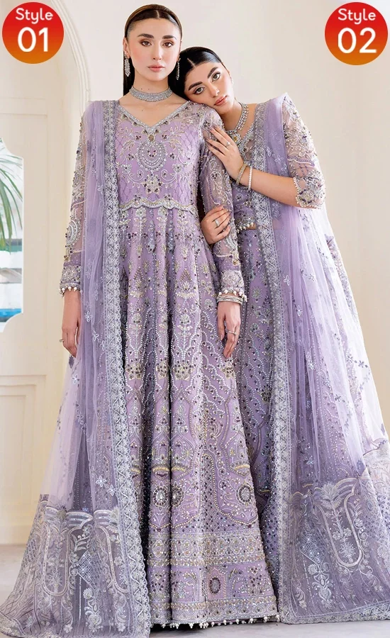 Ramsha PK Embroidered Organza H-505 Dress (2)