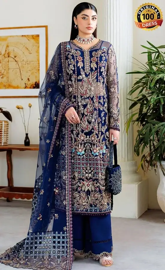 Ramsha PK Embroidered Organza H-507 Dress (2) Ramsha PK Embroidered Organza H-507 Dress (2)