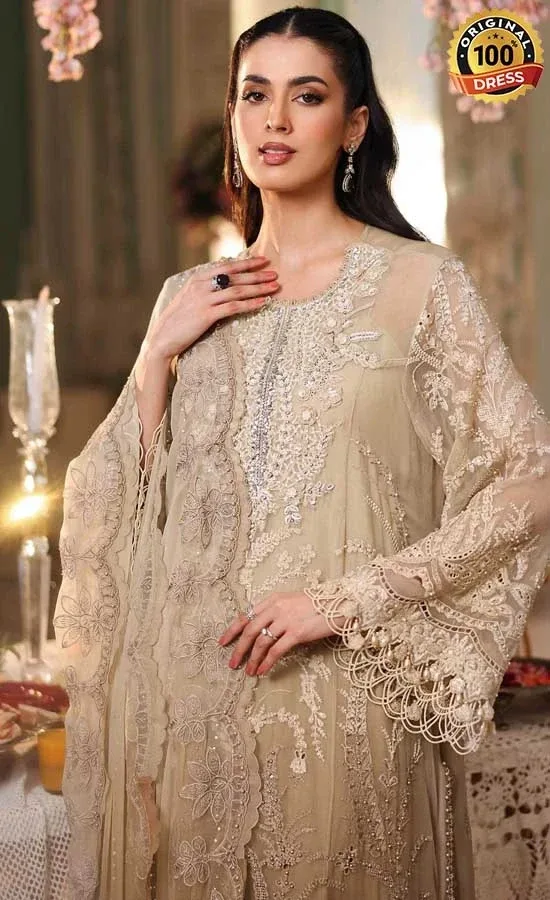 Maria B Embroidered Chiffon MPC-26-103 Dress (2)