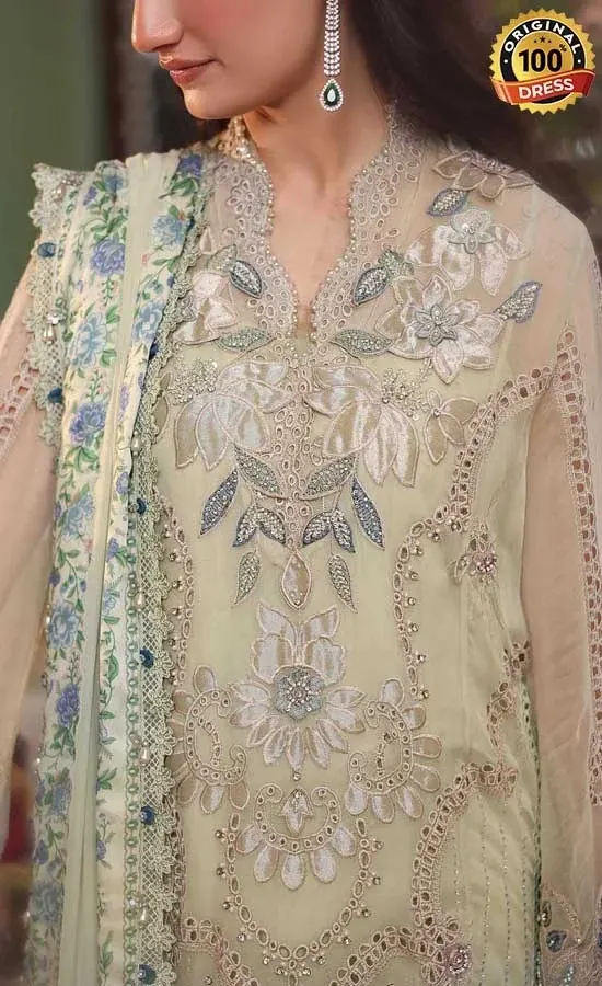 Maria B Embroidered Chiffon MPC-26-105 Dress (4)