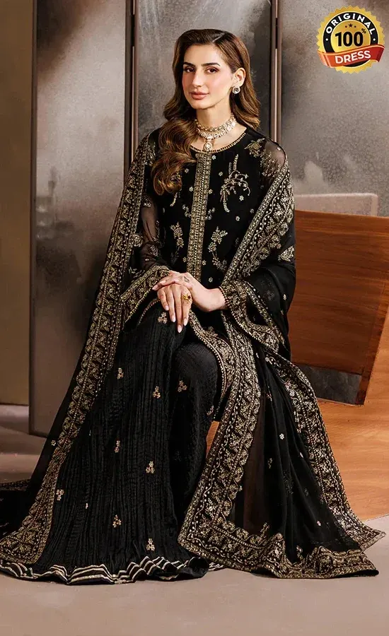 Zarif PK Emberoidered Chiffon ZYR-SUMBUL-05 Dress (3)