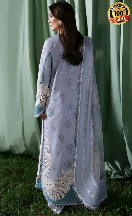 Afrozeh Embroidered Dyed Lawn Chloris Dress (2)