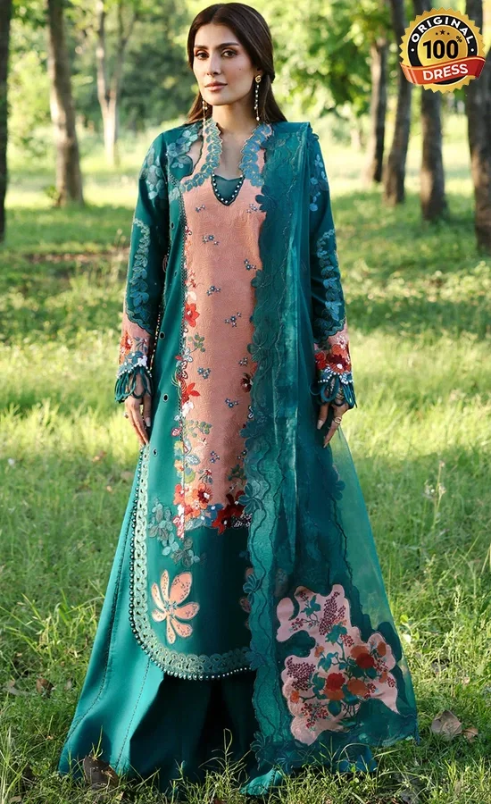 Afrozeh Embroidered Dyed Lawn Daliya Dress (4)