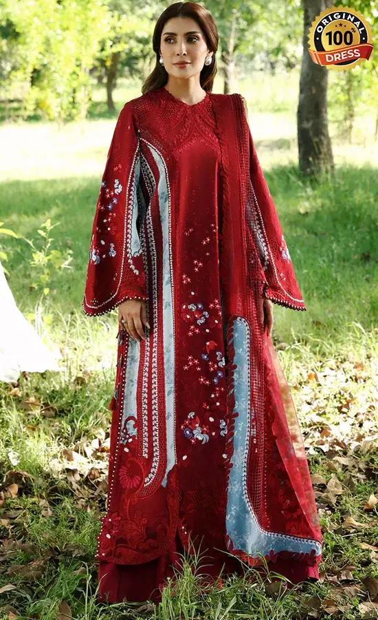 Afrozeh Embroidered Dyed Lawn Halia Dress (1)