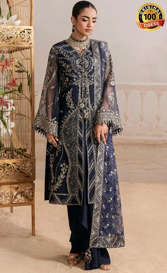 Aik Atelier Embroidered Organza B2604 Dress (3) Aik Atelier Embroidered Organza B2604 Dress (3)