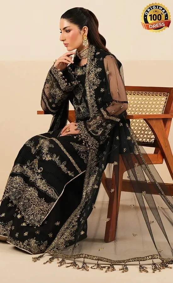 Alizeh PK Embroidered Net Anmol Dress (1)