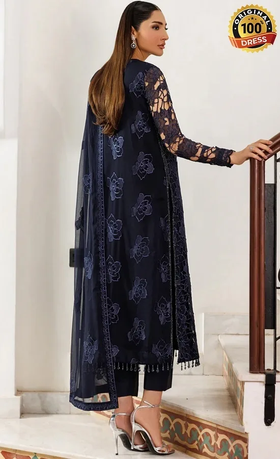 Zarif PK Emberoidered Chiffon Saraya Dress (2)