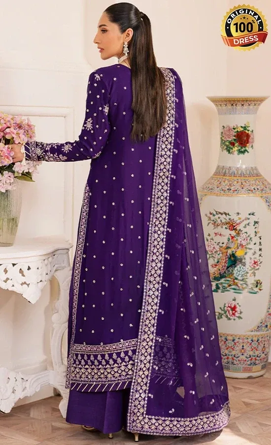Embroidered Chiffon Calais Dress (3)