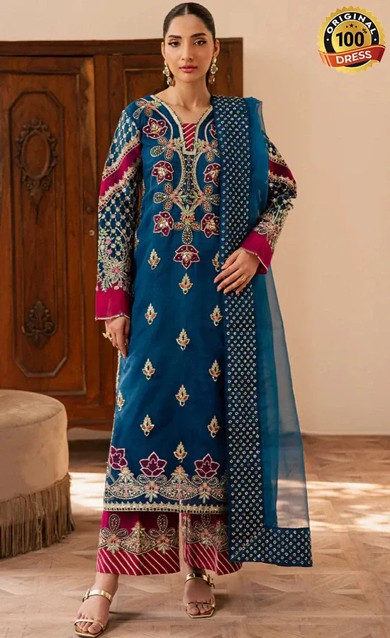 Embroidered Organza Avoir Dress (4) Embroidered Organza Avoir Dress (4)