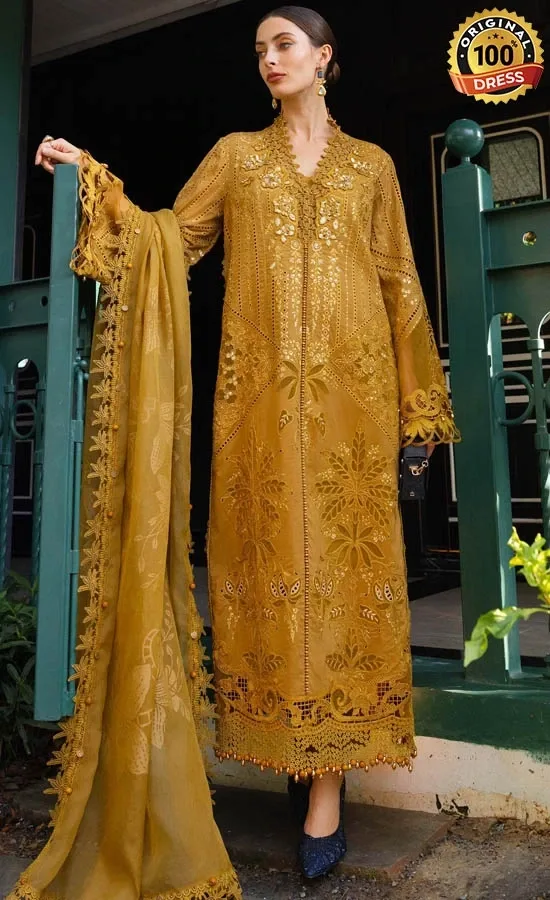 Maria B Embroidered Lawn EL-26-07 Dress (3) Maria B Embroidered Lawn EL-26-07 Dress (3)