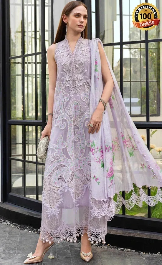 Maria B Embroidered Lawn EL-26-12 Dress (2) Maria B Embroidered Lawn EL-26-12 Dress (2)