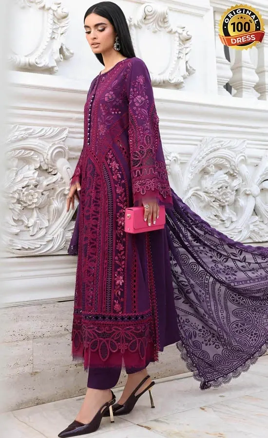 Maria B Embroidered Lawn EL-26-14 Dress (1)