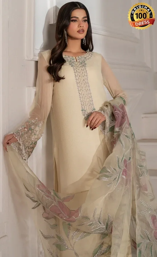 Iznik PK Embroidered Chiffon UE-413 Dress (1)