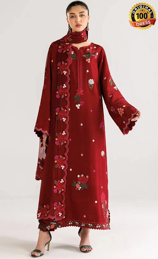 Iznik PK Embroidered Ramen Silk UE-652 Dress (1) Iznik PK Embroidered Ramen Silk UE-652 Dress (1)