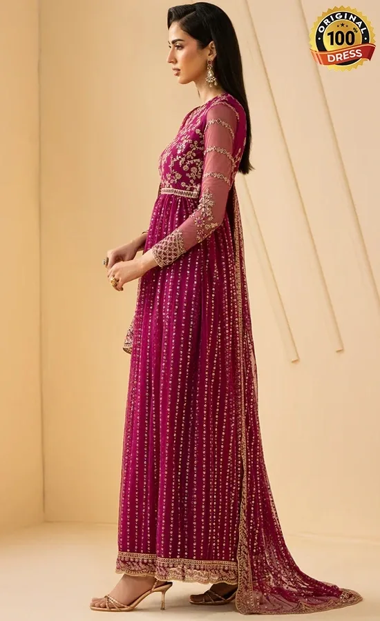 Zarif PK Emberoidered Net Sadaa Dress (1)