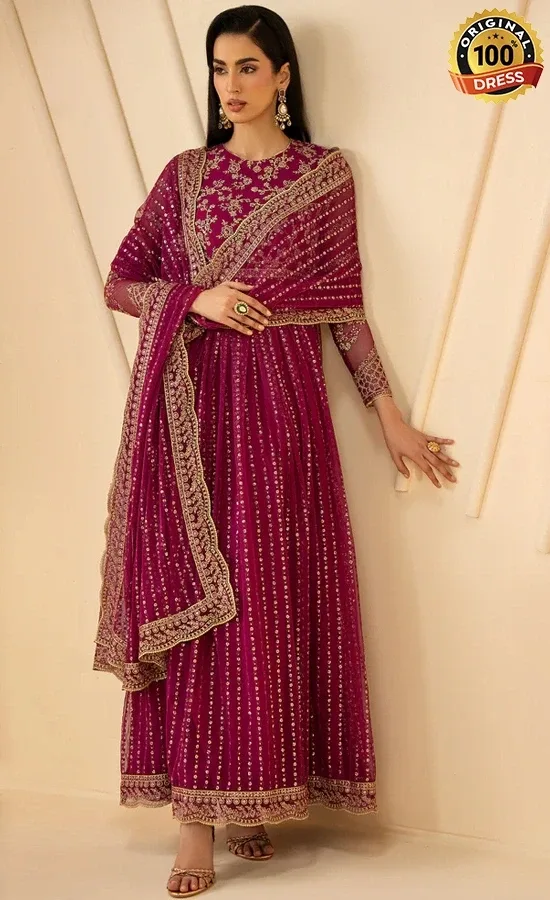 Zarif PK Emberoidered Net Sadaa Dress (3)