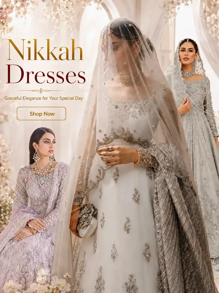 Pakistani Nikkah dresses in elegant ivory, pastel and embellished bridal styles for brides in the USA