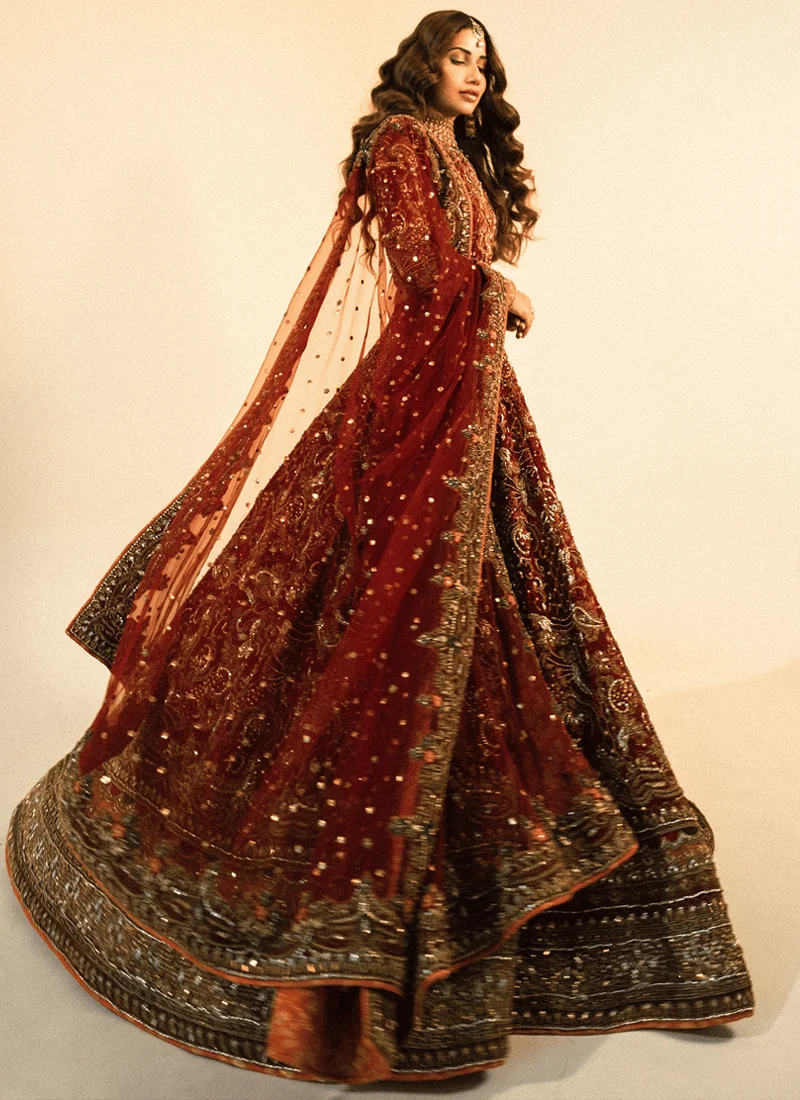 HSY Maroon Lehenga (3)