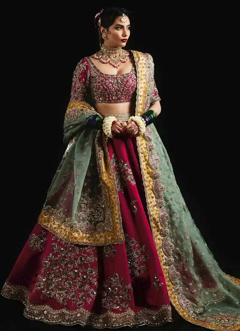 Hussain Rehar Pink Bridal Lehenga (2)