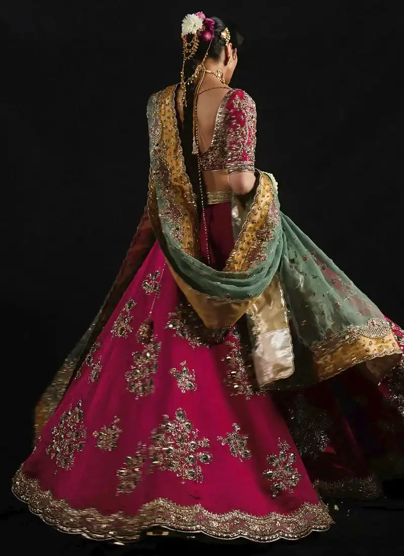 Hussain Rehar Pink Bridal Lehenga (3)