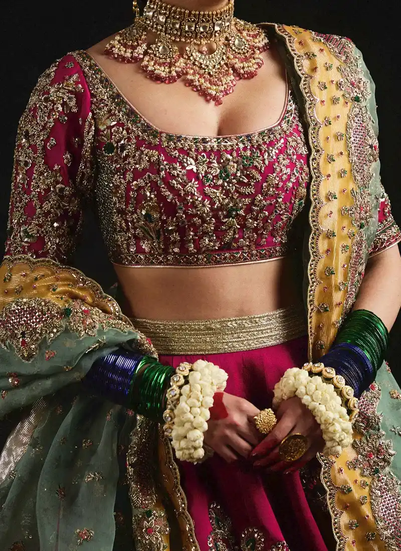Hussain Rehar Pink Bridal Lehenga (4)
