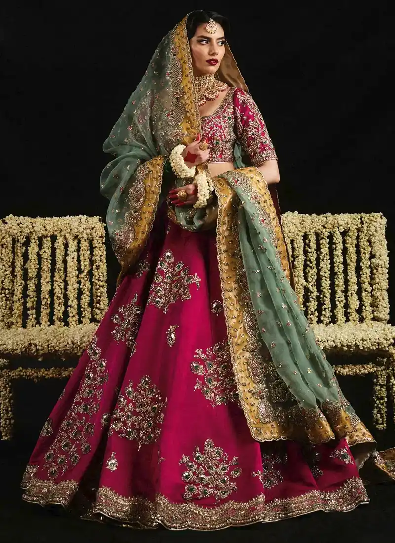 Hussain Rehar Pink Bridal Lehenga (5)