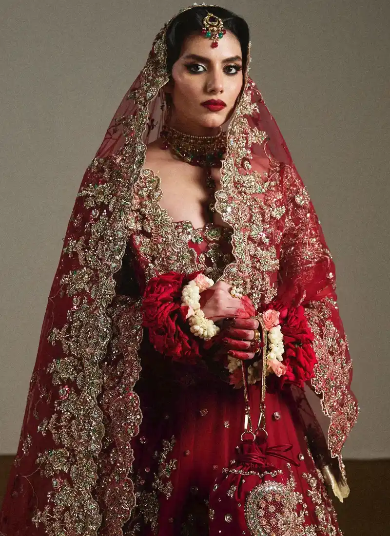 Hussain Rehar Red Lehenga (2)