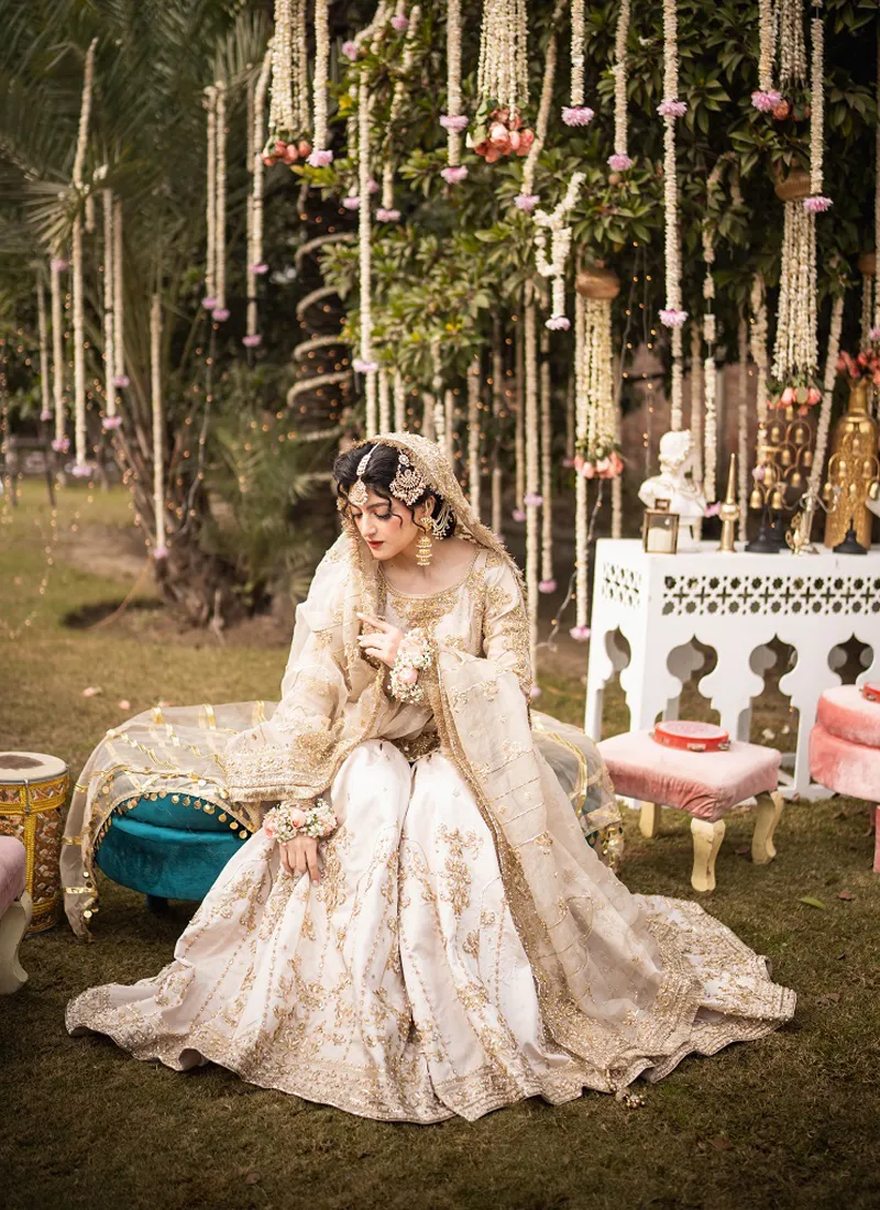 Ivory Organza Gharara for Bride 3