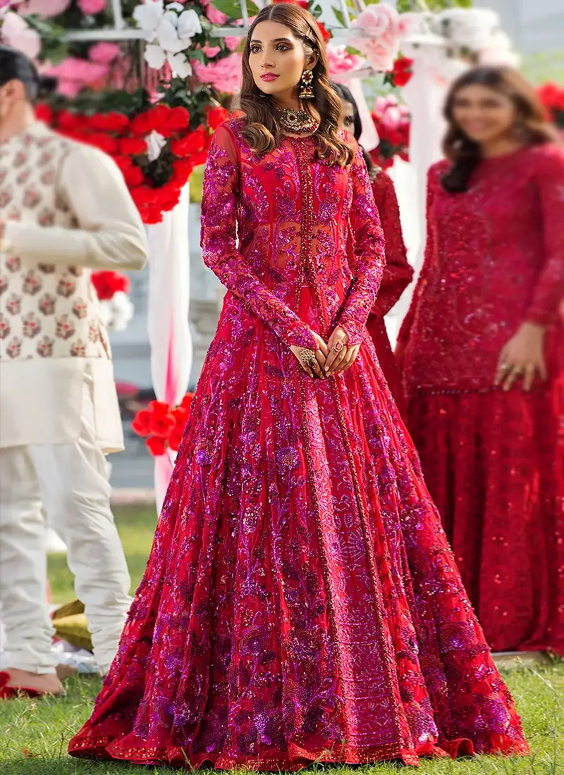 Nomi Ansari Red Bridal Gown (1)