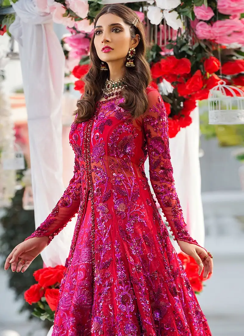 Nomi Ansari Red Bridal Gown (3)