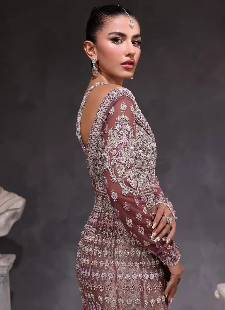 Pakistani mermaid bridal lehenga with detailed hand embroidery and elegant wedding wear finishing