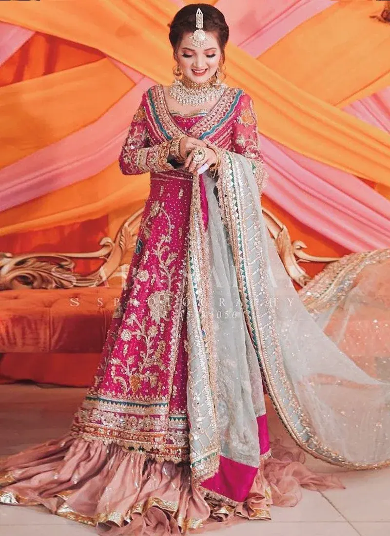 Shocking Pink Bridal Angrakha Video