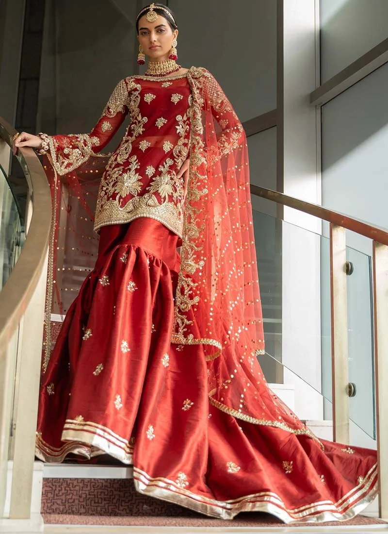 Sadaf Fawad Khan Red Gharara (1)