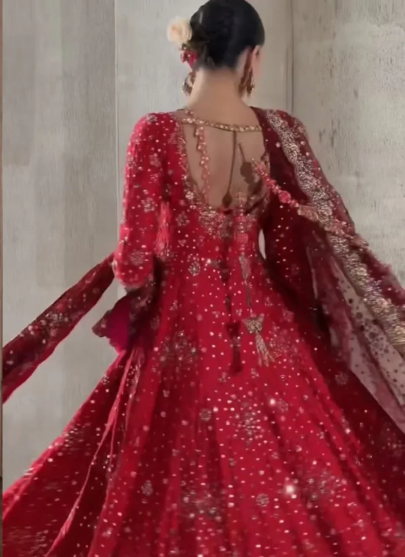 Crimson Red Bridal Pishwas Video